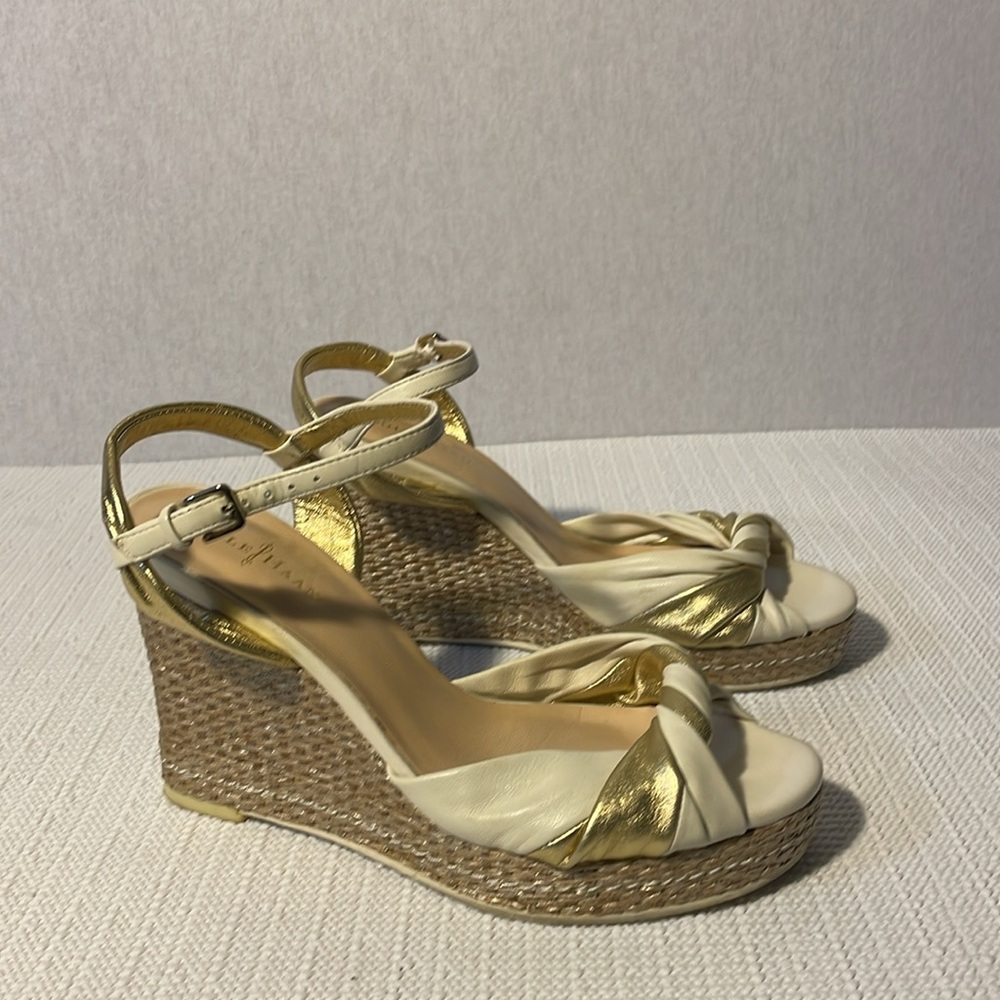 COLE HAAN, high heel, wedge sandals. Length measurements from outsole 8.1/4”